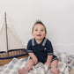 Mebie Baby Collared Sailboat Knit Short Romper