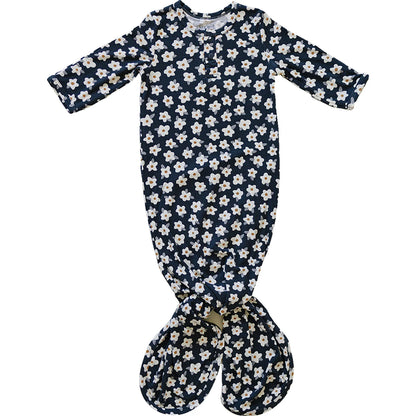 Mebie Baby Ribbed Bamboo Knot Gown