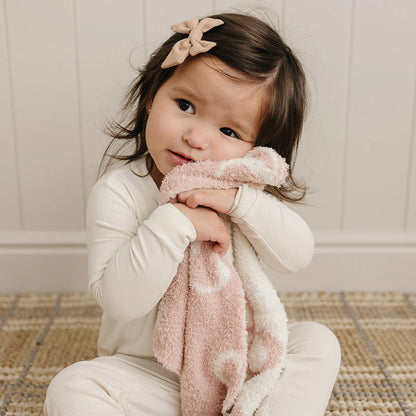 Mebie Baby Pink Bow Plush Blanket