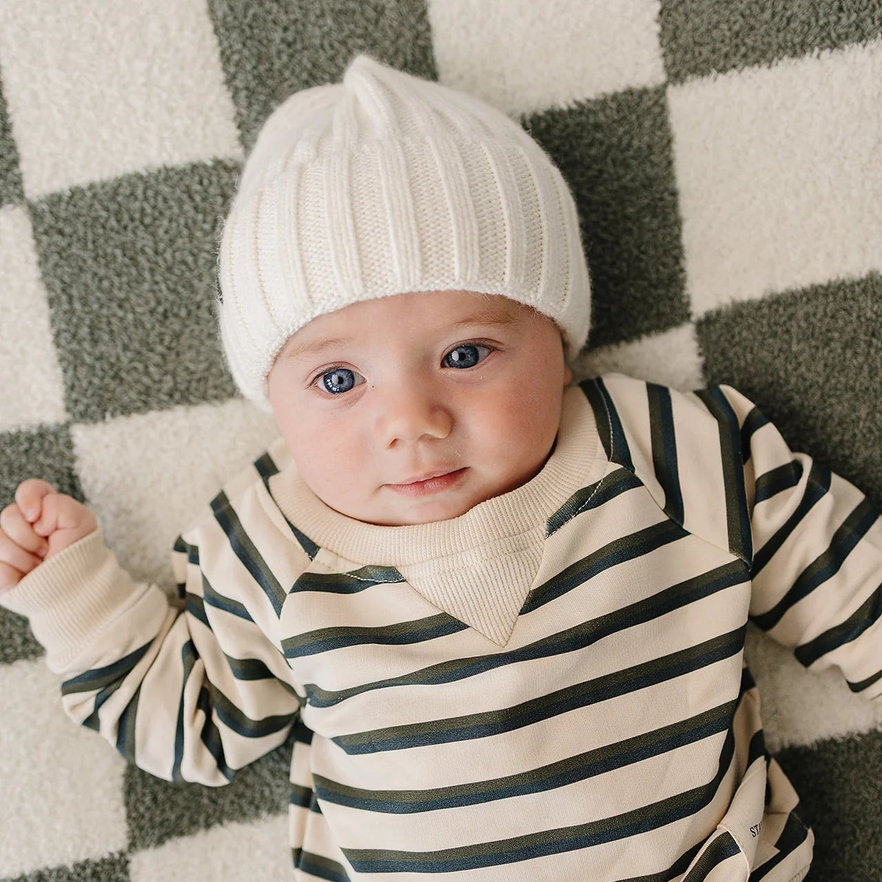 Mebie Baby Chunky Knit Beanie - White