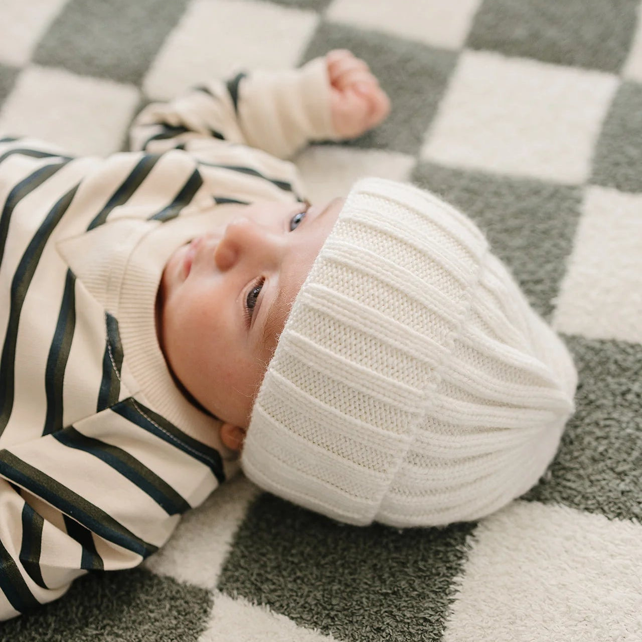 Mebie Baby Chunky Knit Beanie - White
