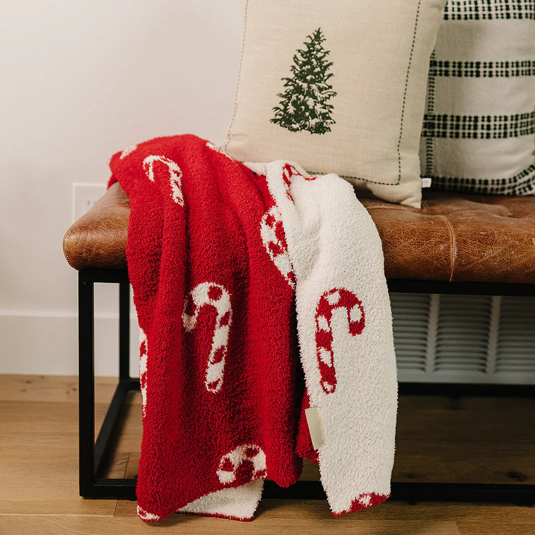 Mebie Baby Plush Blanket - Candy Cane