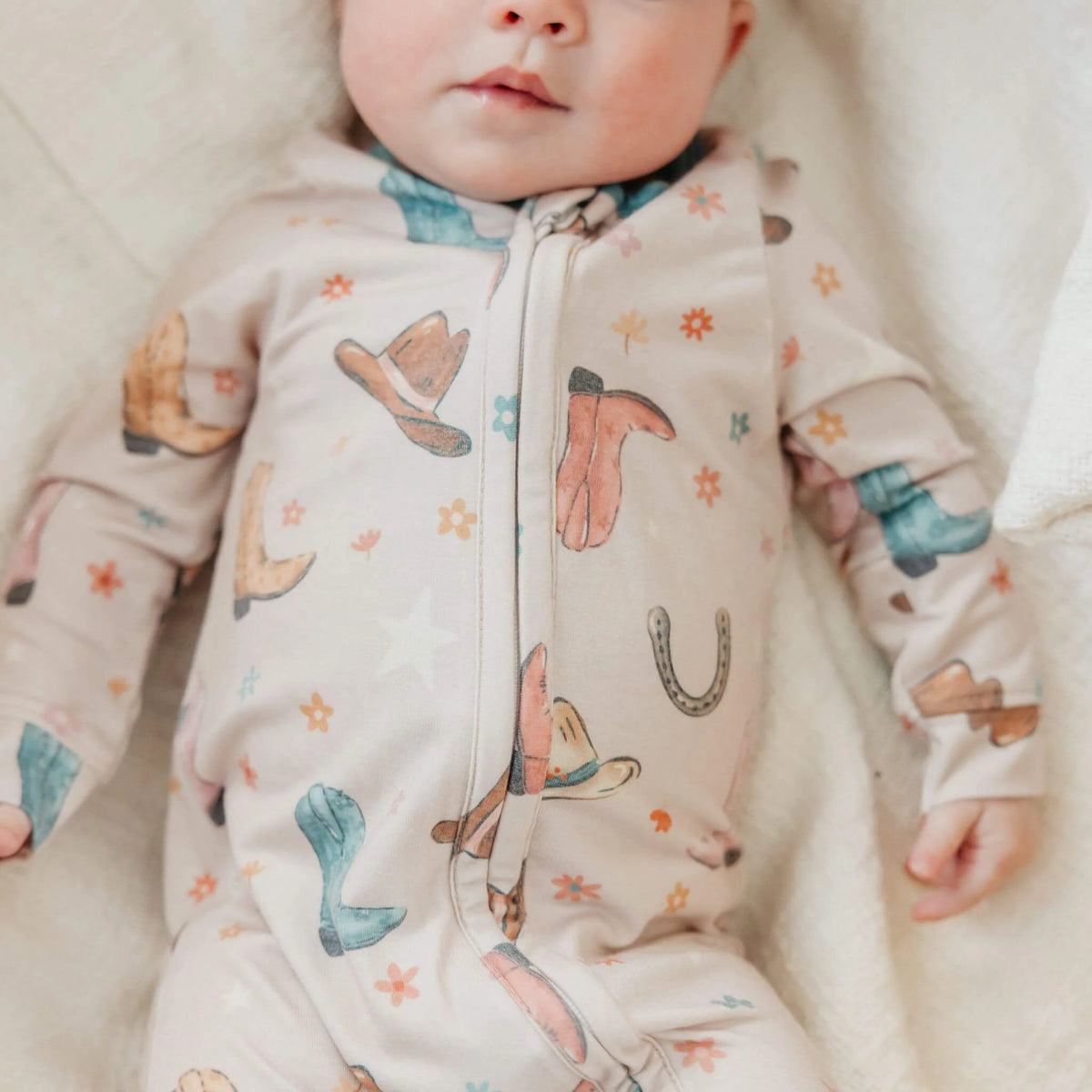 Copper Pearl Zip-Up Footie Pajama - Cheyenne