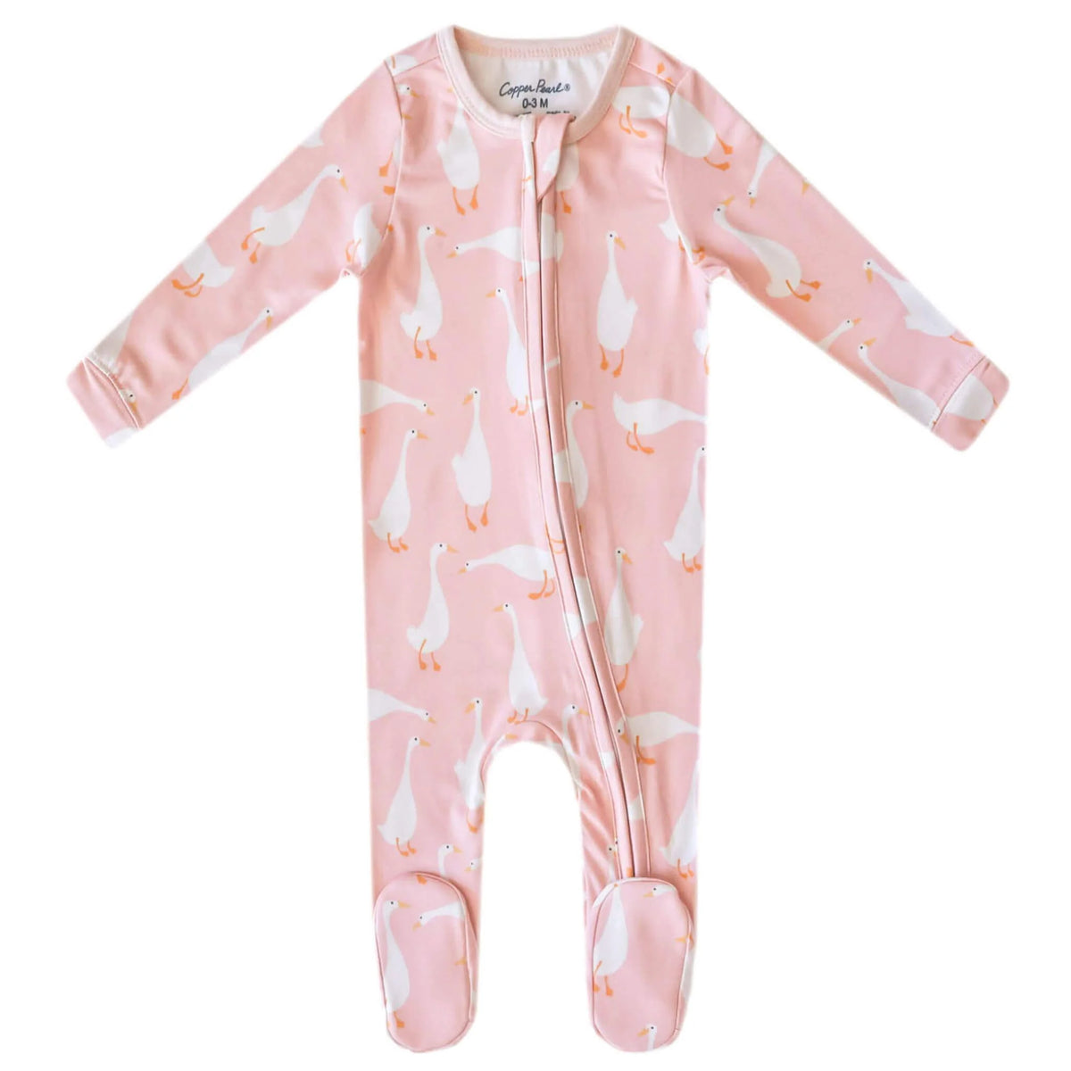 Copper Pearl Zip-Up Footie Pajama - Goosie