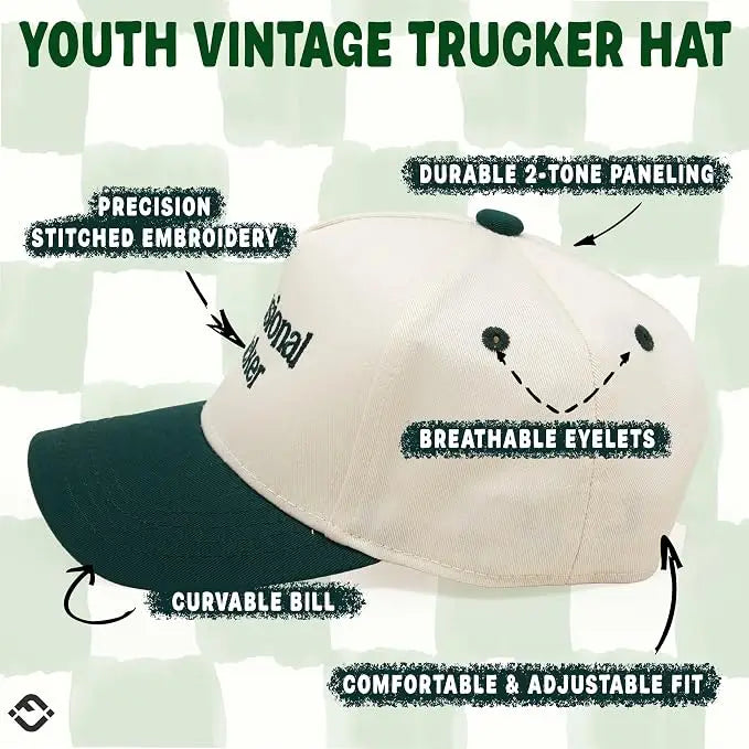 Funky Junque Two Tone Cap Professional Snacker - Green/beige
