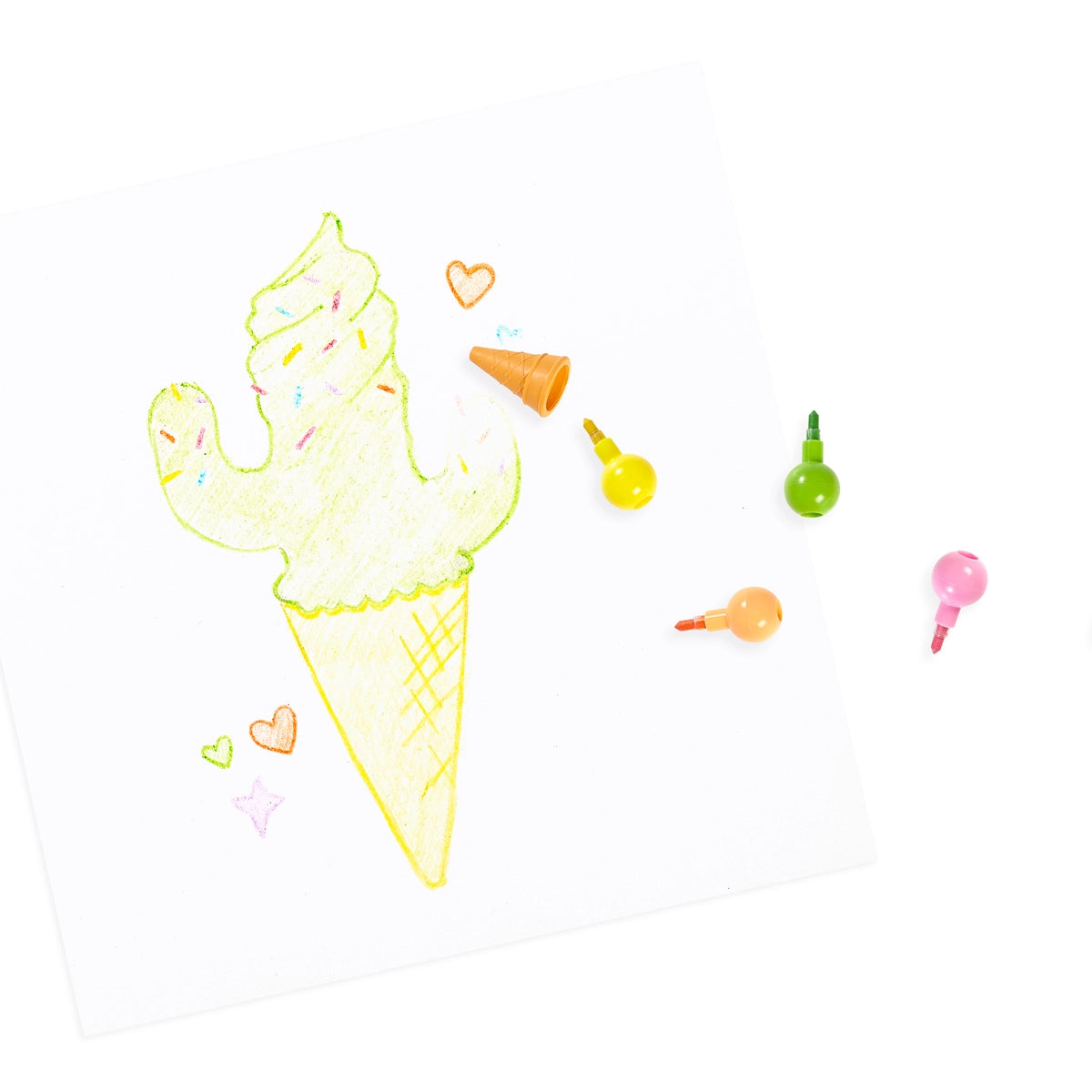 ooly Rainbow Scoops: Stacking Erasable Crayons + Scented Eraser