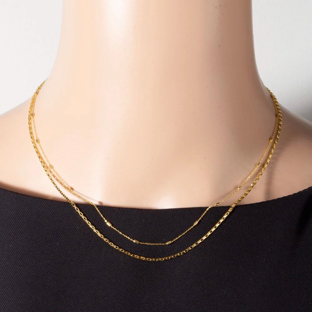 Fame Two Row Layered Chain Necklace