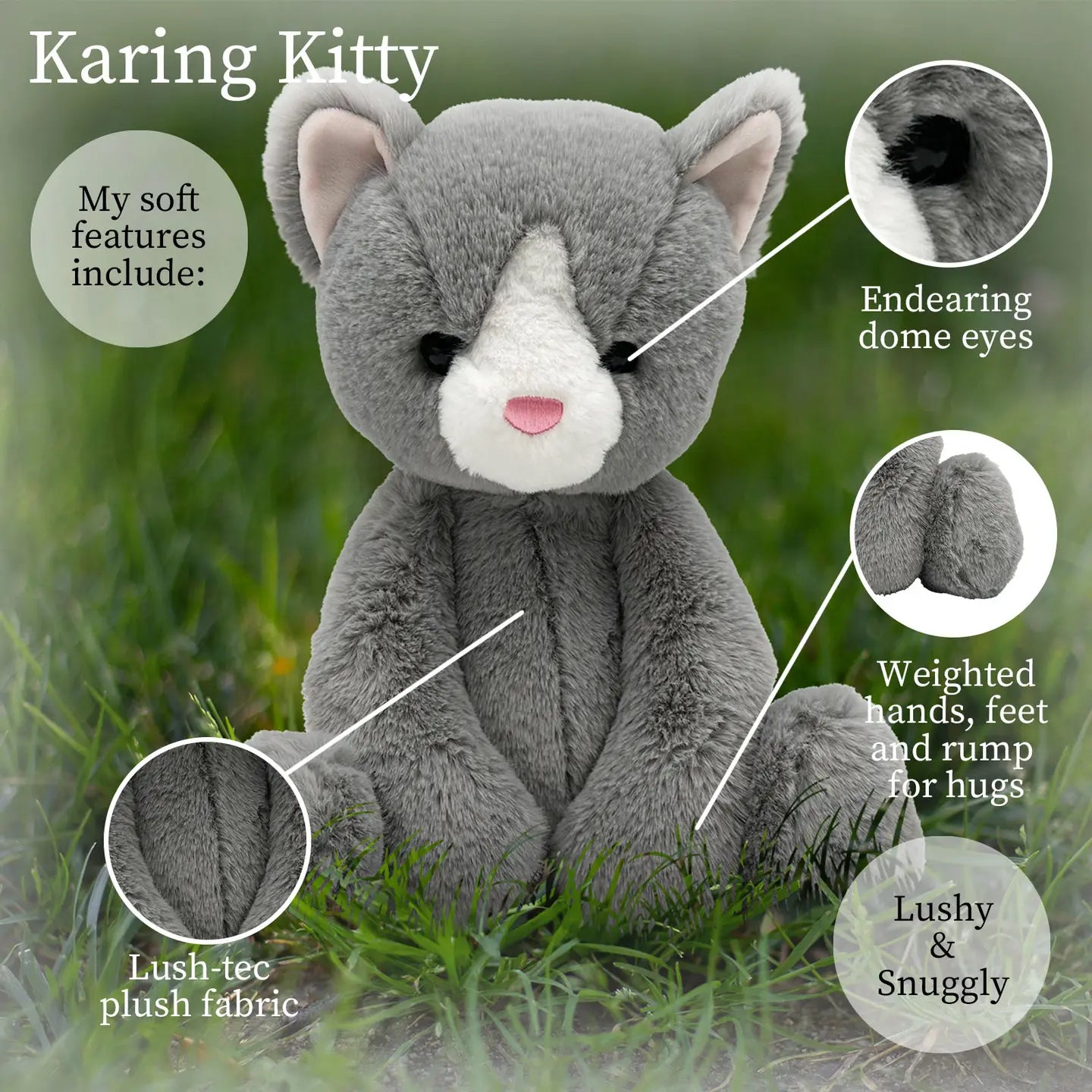 Beverly Hills Teddy Bear Company World's Softest Lushee 16 Inch -  Karing Kitten