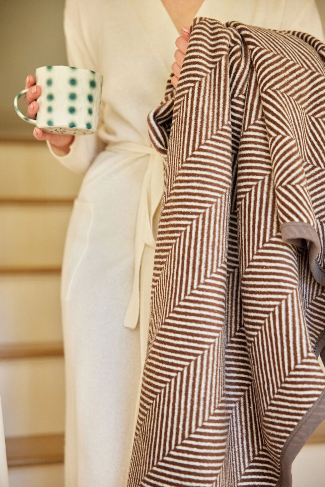 ChappyWrap Harborview Herringbone Chocolate Blanket