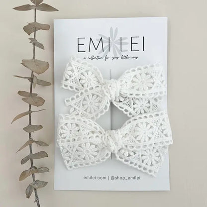 Emi Lei Pigtail Bow Set - Alligator Clip