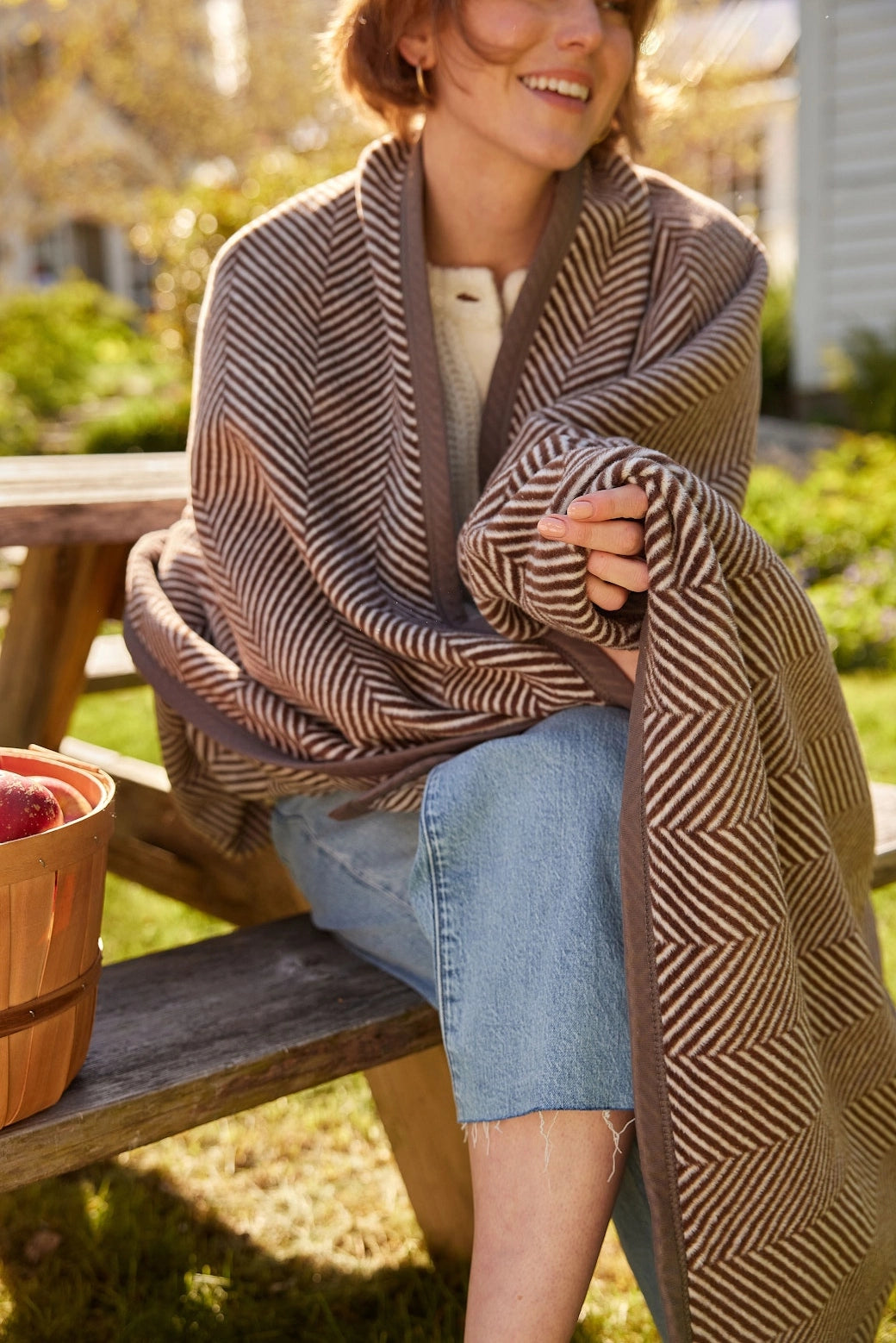 ChappyWrap Harborview Herringbone Chocolate Blanket