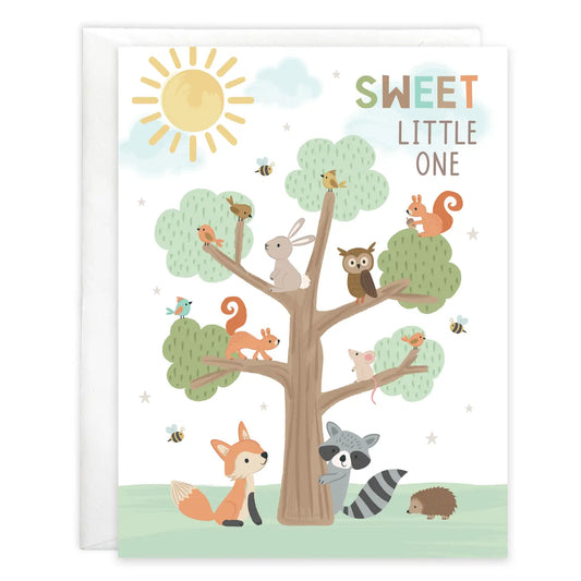 Gina B Designs Baby Greeting Card - Forest Animal Tree