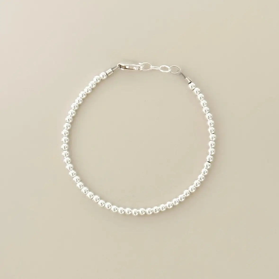 LittleLundsCo 2.5mm Sterling Silver Beaded Bracelet