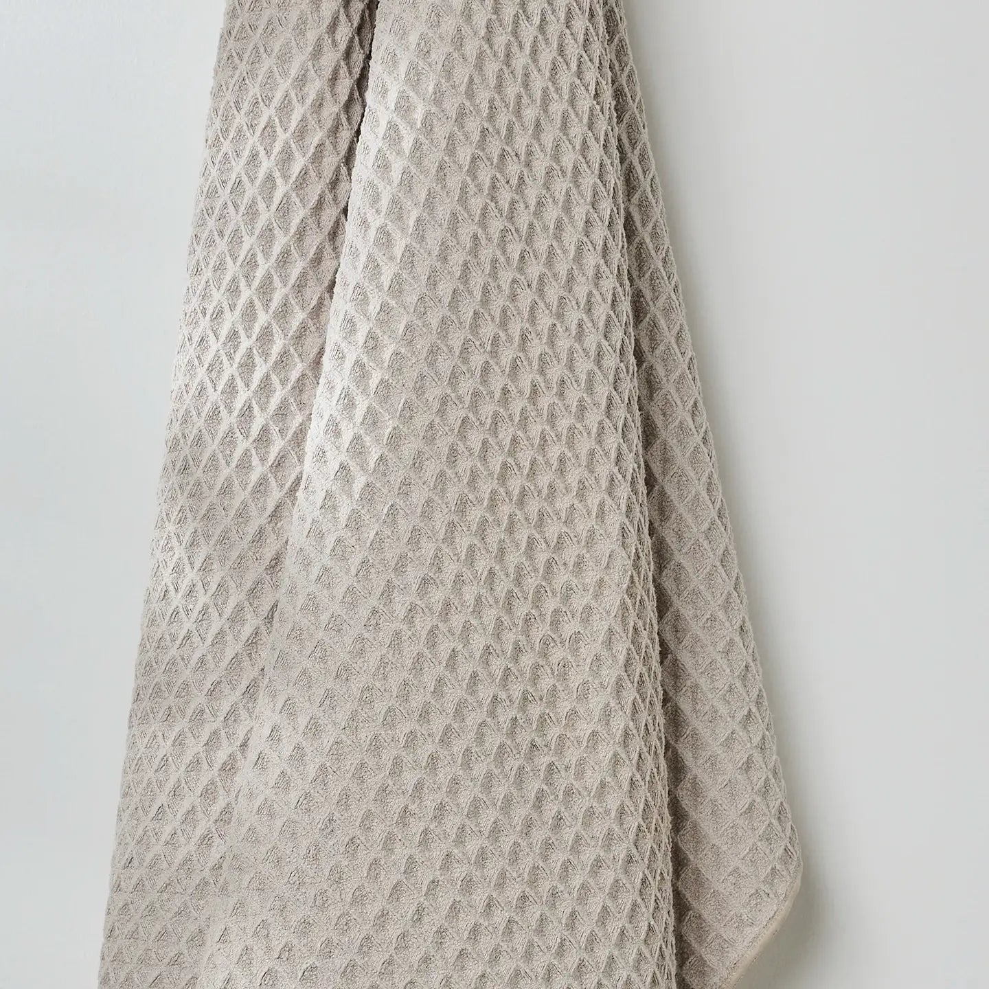 Geometry Taupe Waffle Bath Towel