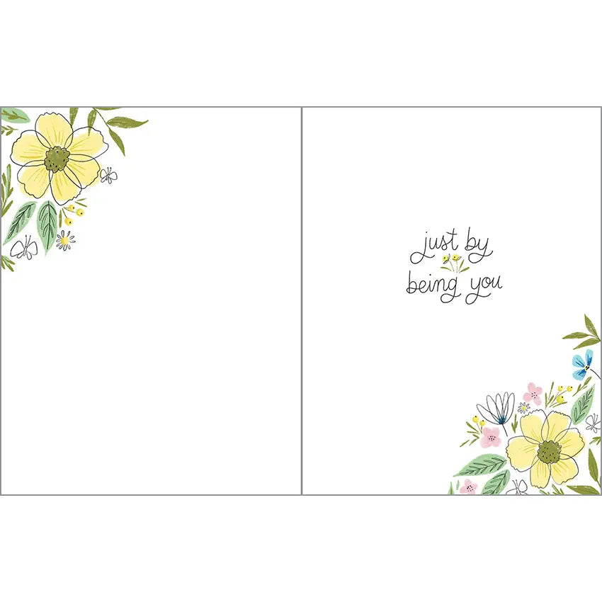 Gina B Designs Thinking of You Greeting Card - Yellow Happy Flowers
