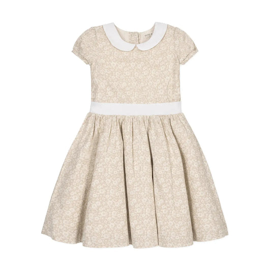 Hope and Henry Linen Dress with Peter Pan Collar - Sandy Floral