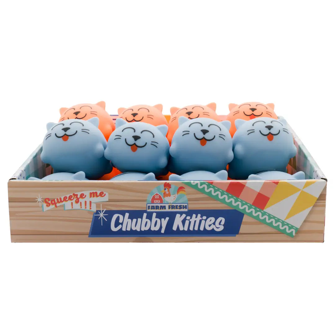 Toysmith Farm Fresh Chubby Kitties 3" Squishy Toy Assortment