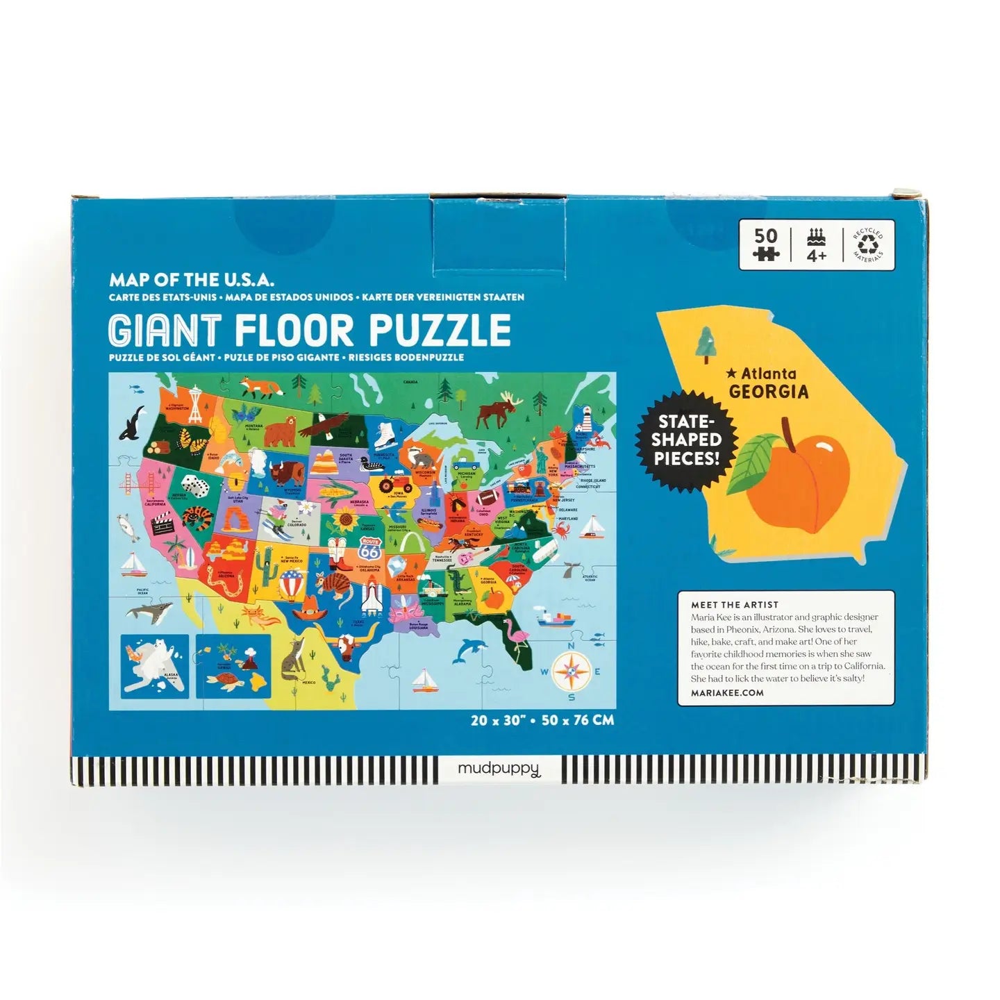Chronicle Books Map of the U.S.A. 50 Piece Giant Floor Puzzle