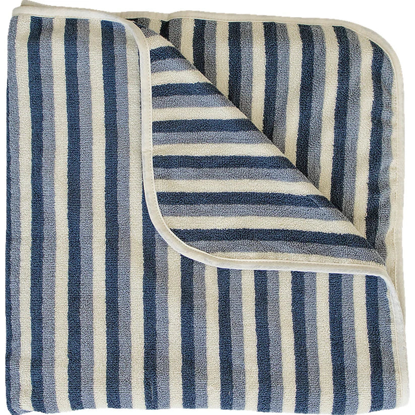 Mebie Baby Organic Cotton Beach Towel - Blue Stripe