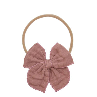 Lou Lou and Company Cloud Muslin Heirloom Bow Headband