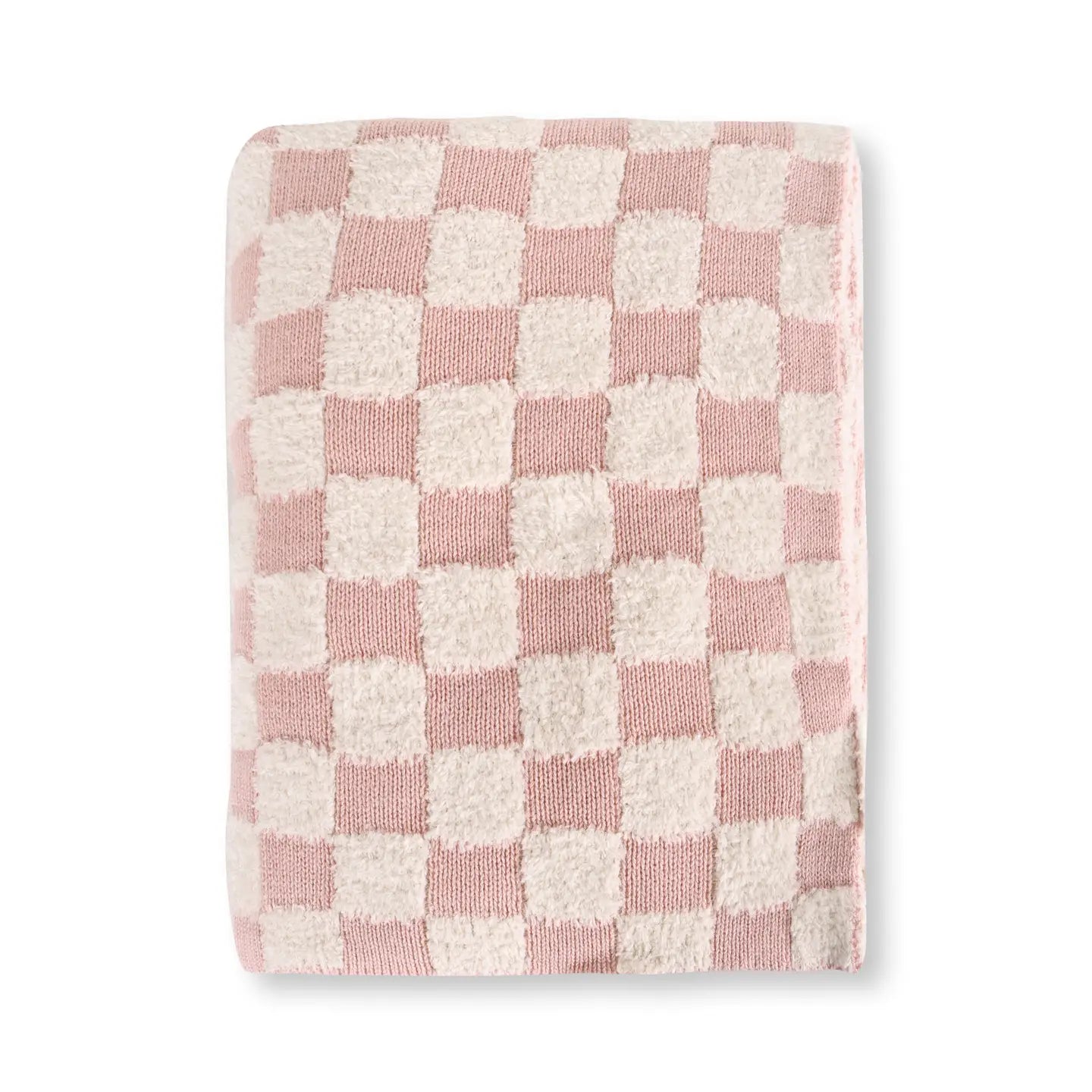 Viverano Organics Checkered - Terry Knit Sweater Knit Baby Blanket