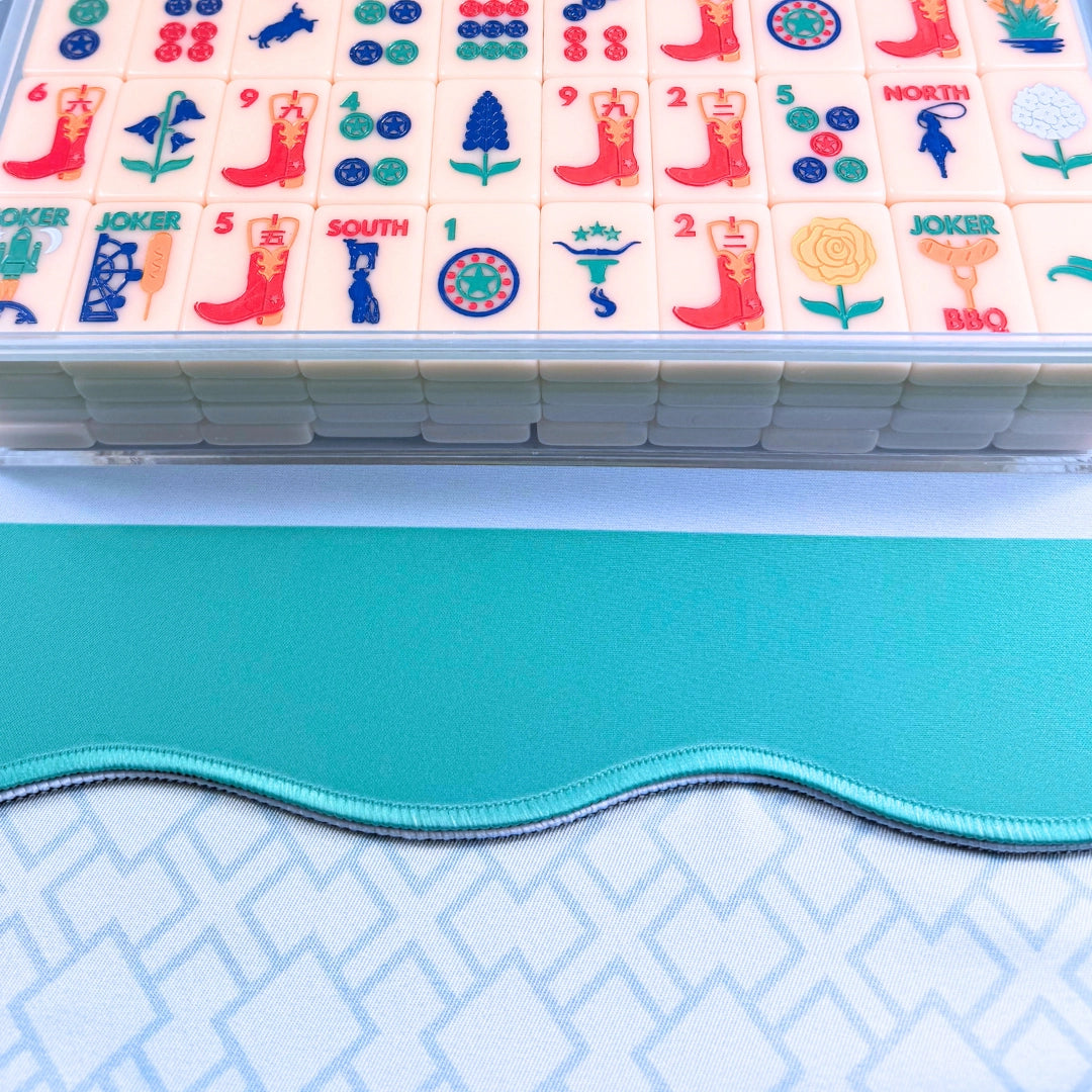 My Fair Mahjong Mahjong Mat - Cobalt Center / Blue Scallop