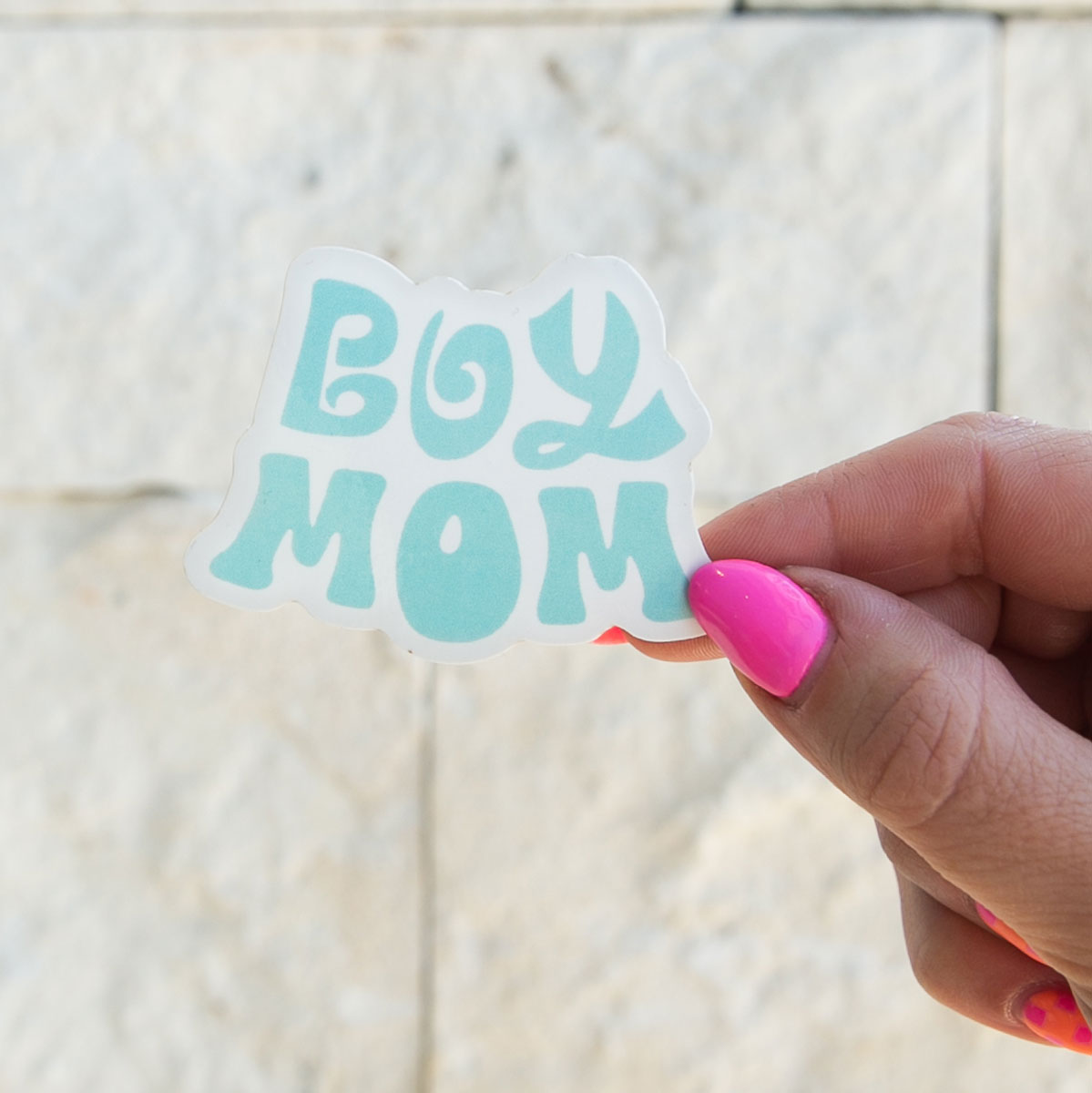 The Baby Cubby Boy Mom Sticker - Blue