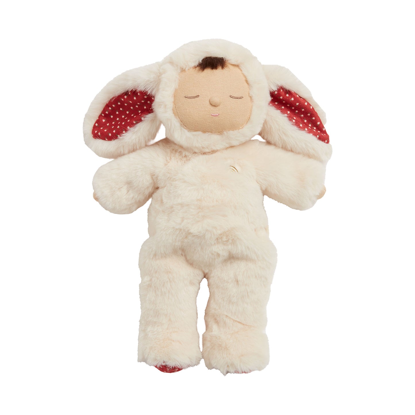 Olli Ella Cozy Dinkum Doll Bunny Twiggy - White / Red
