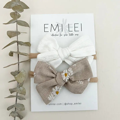 Emi Lei Nylon Stretchy Bow Headband Set