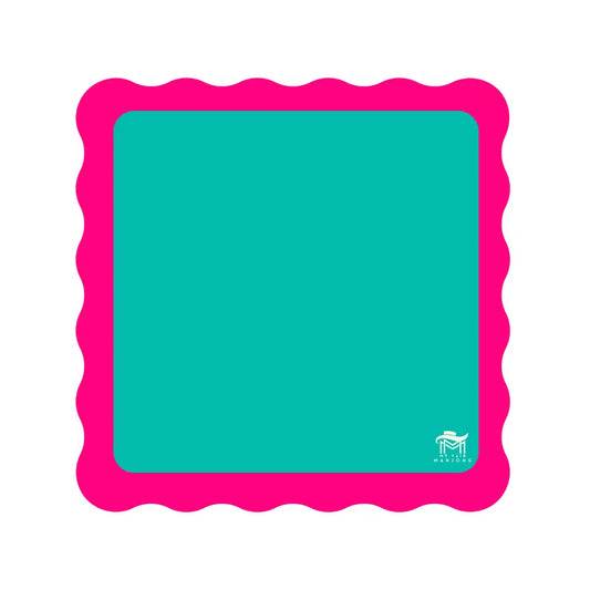 My Fair Mahjong Mahjong Mat - Green Center / Pink Scallop