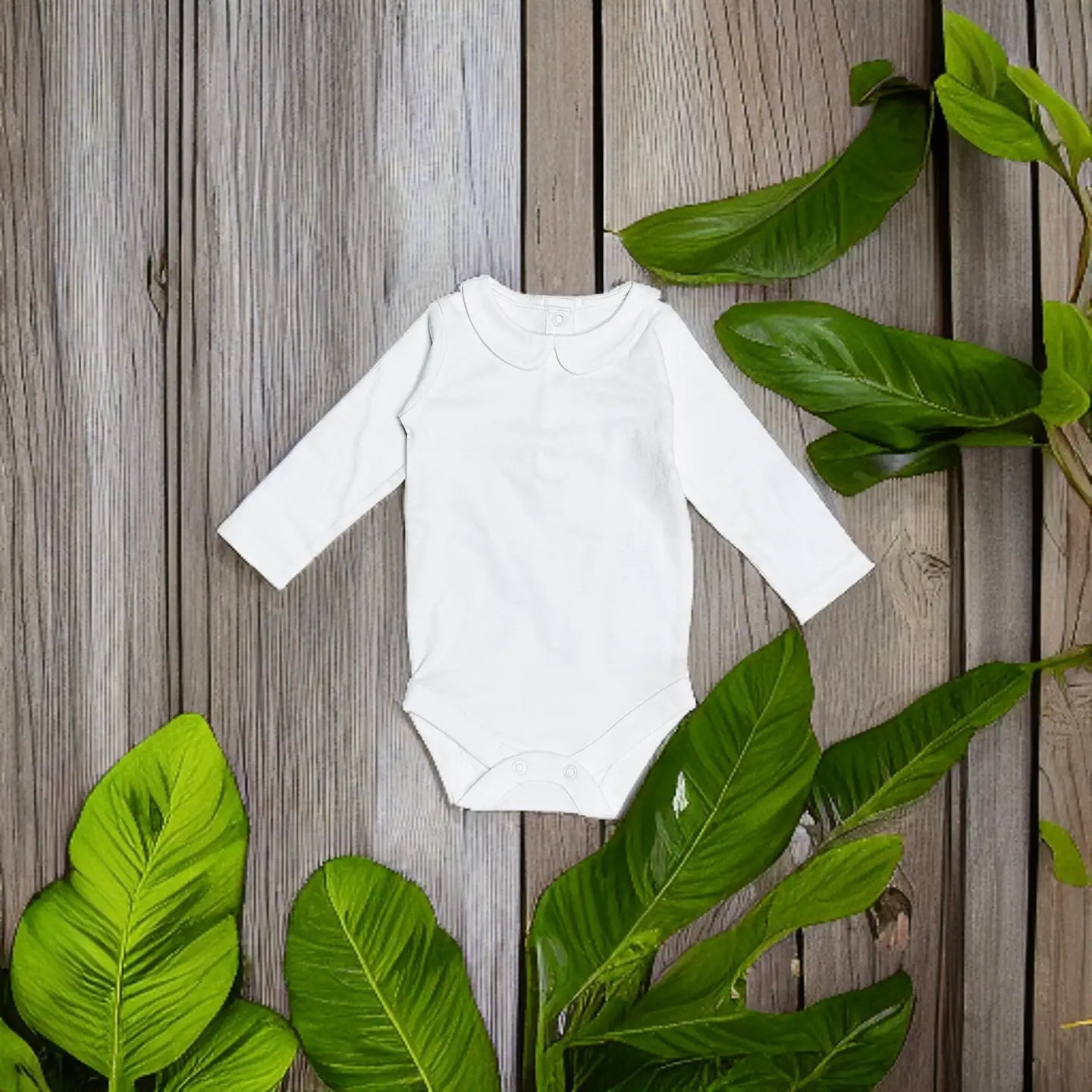 Viverano Organics Basic Peter Pan Long Sleeve Organic Cotton Baby Bodysuit