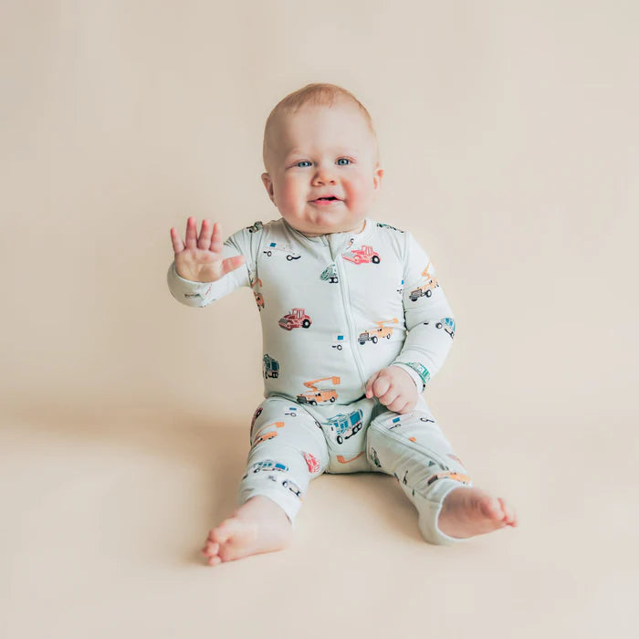 Kyte Baby Zippered Romper in City Vehicles