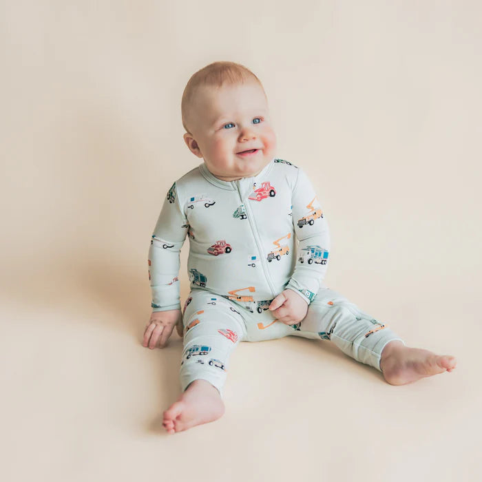 Kyte Baby Zippered Romper in City Vehicles