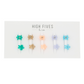 High Fives Mini Flower Hair Claw Clips 1.4cm - Set of 10 - Clear Cool Tones