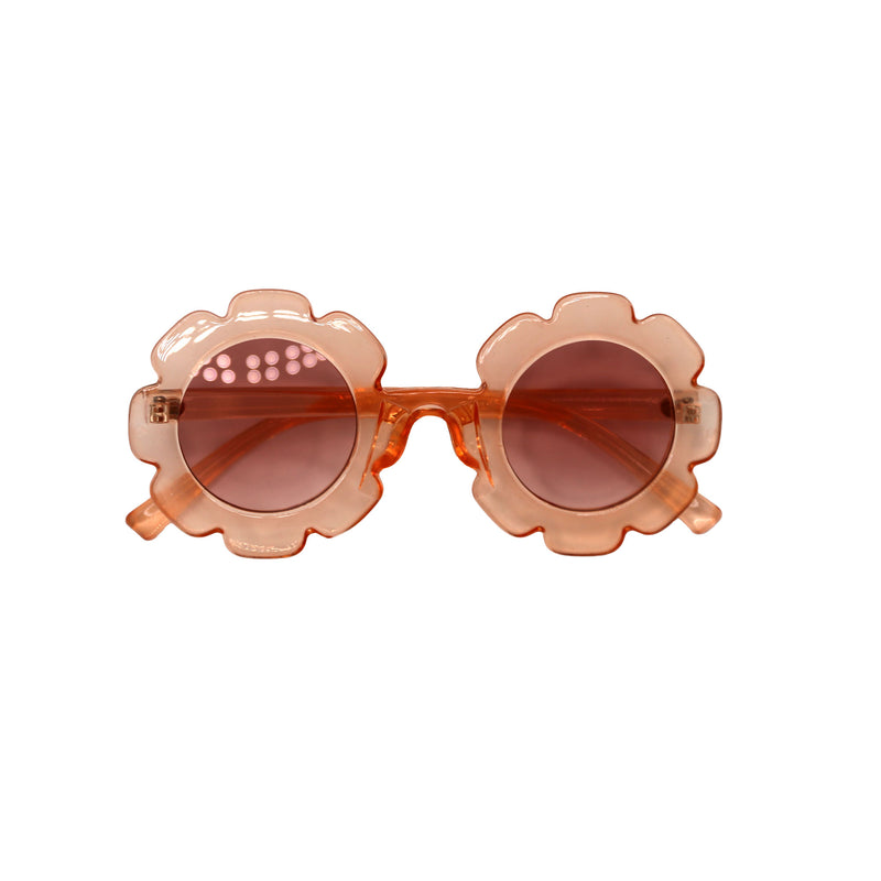 The Baby Cubby Kids' Flower Sunglasses - Clear Coral wit Coral Lenses