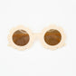 The Baby Cubby Kids' Flower Sunglasses - Cream with Brown Lenses