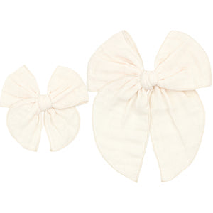 Lou Lou and Company Cloud Muslin Heirloom Bow Clip - Pigtail Set