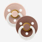 BIBS Colour GLOW 2-Pack Pacifier Set - Blush/Woodchuck
