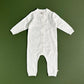 Viverano Organics Dove White Delicate Pointelle Baby Jumpsuit