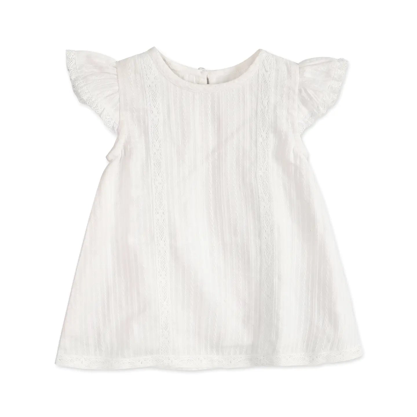 Viverano Organics Noelle Dobby Organic A Line Baby Dress + Bloomer - White