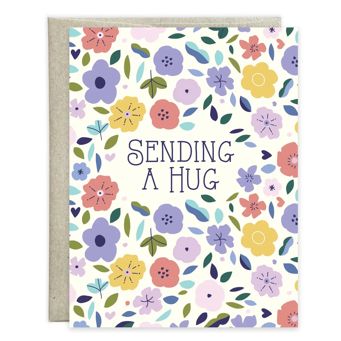 Gina B Designs Thinking of You Greeting Card - Sweet purple flowers