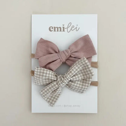 Emi Lei Nylon Stretchy Bow Headband Set