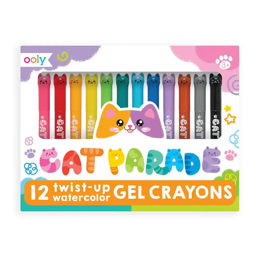 OOLY Cat Parade Twist-Up Watercolor Gel Crayons - Set of 12