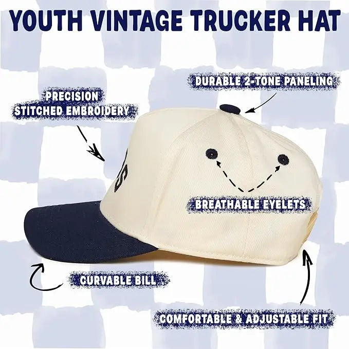 Funky Junque Two Tone Vintage Cap - Bubs - Navy/beige