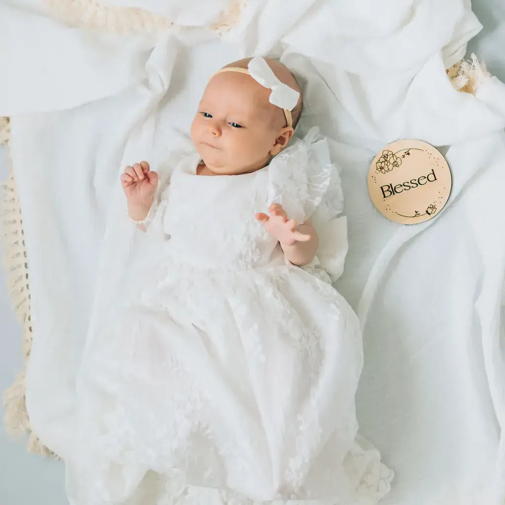 Miriia Blessed' Wood Plaque Floral Photo Prop