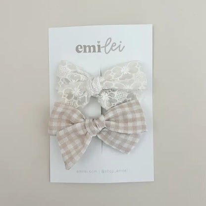 Emi Lei Alligator Clip Bow Set