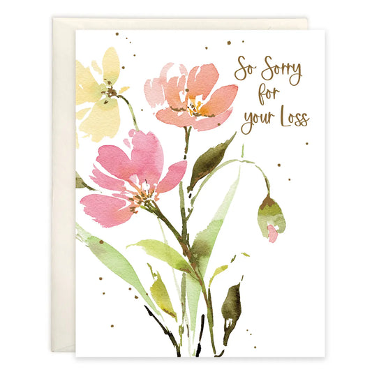 Gina B Designs Sympathy Greeting Card - Pink/Orange/Yellow Stems