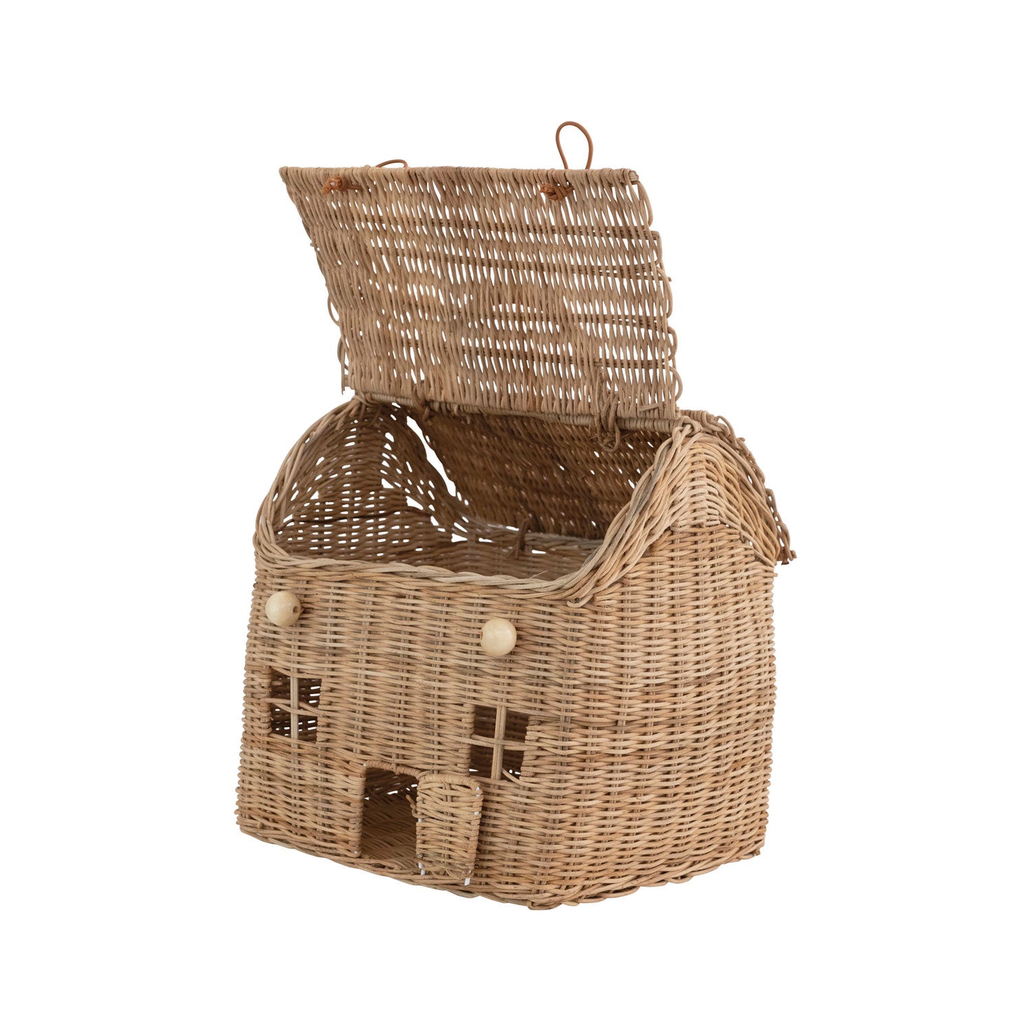 Creative Co-op Hand-Woven Rattan House Basket