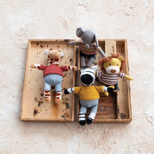 Creative Co-op Plush Animal in Clothes