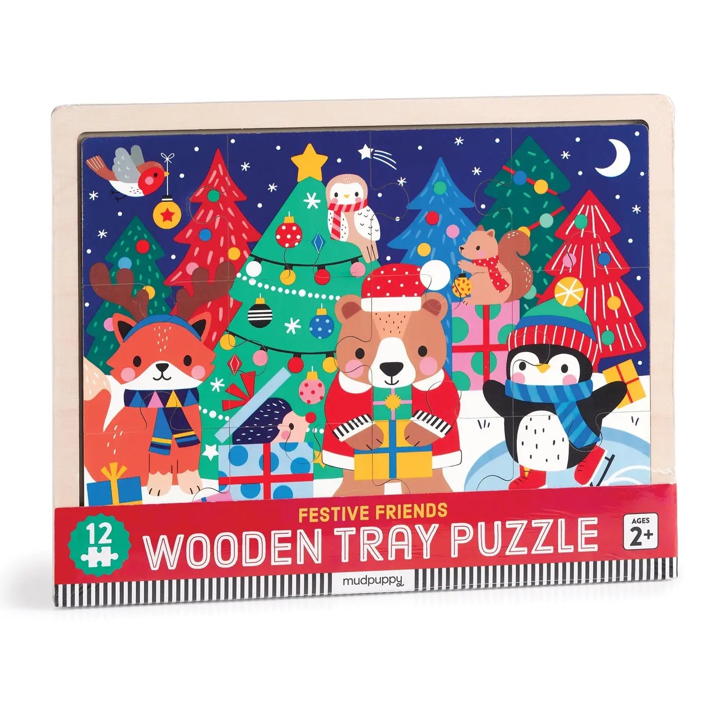 Chronicle Books Festive Friends 12 Piece Wooden Tray Puzzle
